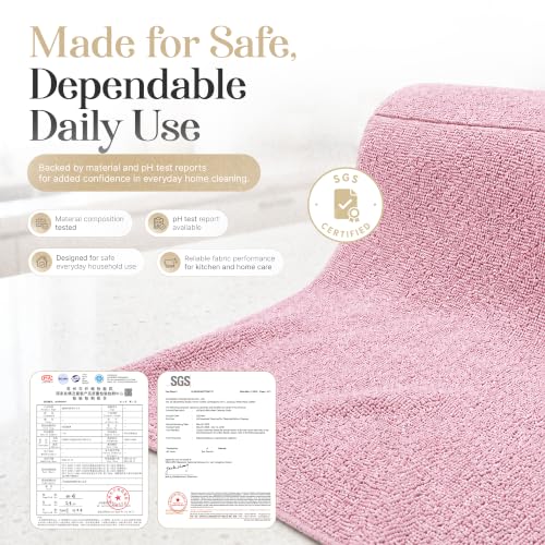 Microfiber Cleaning Cloth Roll 20 Sheets 11" x 10" Tear Away Microfiber Towel Roll Reusable Paper Towels Washable Ultra Absorbent Lint-Free Cleaning Cloths for Kitchen, Car and Home Use, Pink - color: Pink