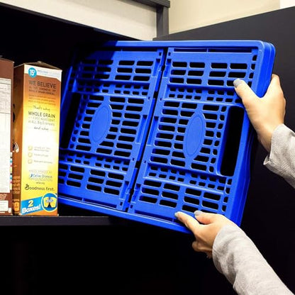 CleverMade Collapsible Utility Crates - Red 1pck 45L / 11 Gal holds 66 lbs - Stackable Containers Heavy Duty Capacity Crates Space-Saving Baskets - color: Red, size: 45L - 1 Pack