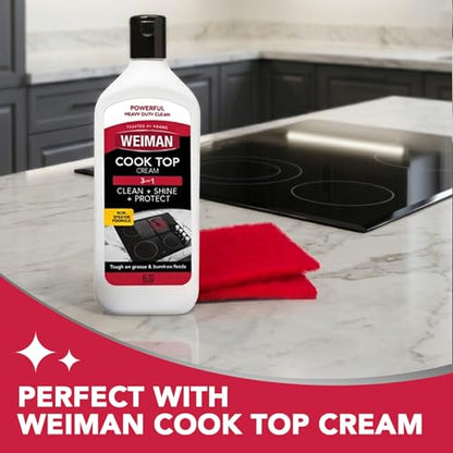 Weiman Cooktop Scrubbing Pads, Scratch-Free Cleaning Pads for Cermaic, Glass Cooktop Surfaces, Removes Tough Burned-On Food & Residue, 6 Pack - size: (Pack of 6)