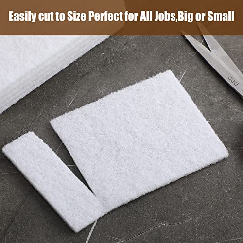 Eaasty 20 Pcs White Scrubbing Pad Non Scratch Scouring Pads, 4.5 x 9.8 Inch - size: 4.5 x 9.8 Inch