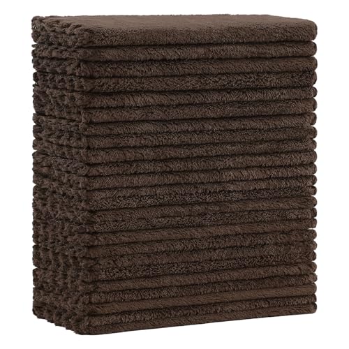 Kitinjoy 24 Pack Kitchen Cloths Dish Towels (7" x 9", Brown) - color: Brown, size: 7 X 9 inch- 24 Pack