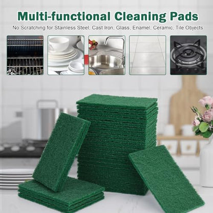 YoleShy 40 Pack Heavy Duty Scouring Pads Green Scrubbing Pads Scrub Pads - color: 40 Pcs