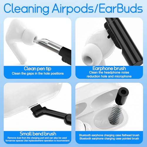 32-in-1 Keyboard Cleaning Kit iPhone Charging Port Speaker Cleaner - color: Black