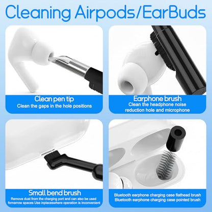 32-in-1 Keyboard Cleaning Kit iPhone Charging Port Speaker Cleaner - color: Black