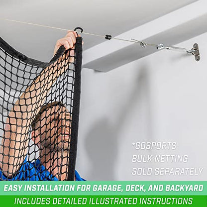 GoSports 30 ft Adjustable Wire Hanging Kit, Stainless Steel Cable System