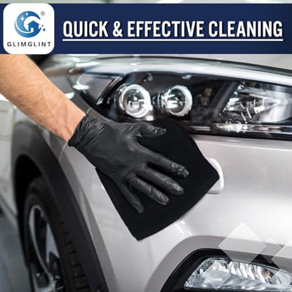 GLIMGLINT Microfiber Cleaning Cloth, 150 Pack Towels for Cars 14 X12 Inch - color: Black