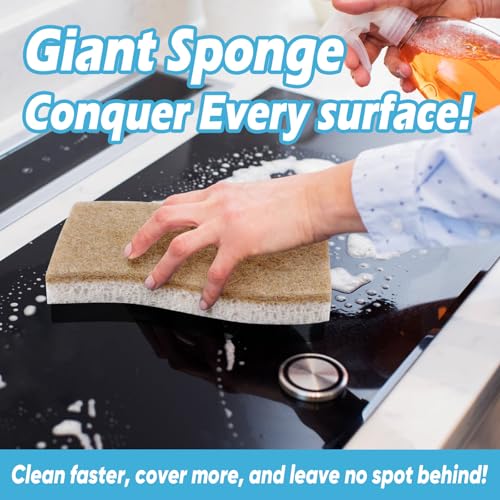 AIDEA XL Sponges Kitchen-6Count, Non-Scratch Scrub Sponge for Dishes - color: Brown-extra Large