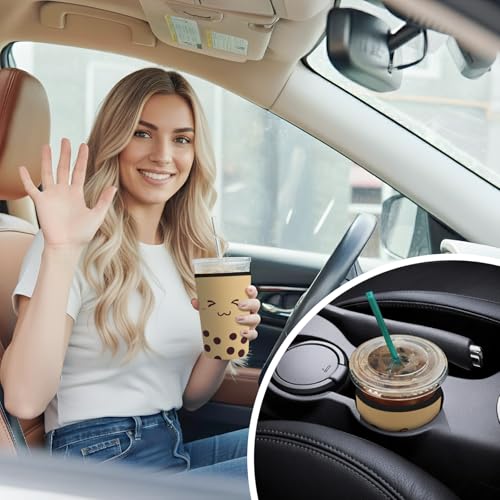 Iced Coffee Sleeve Reusable Neoprene Cup Sleeves, Milk Tea - color: Milk Tea