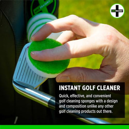 Instant Golf Eraser with Bag Tether, Premium Dual-Sided Sponge for Cleaning Clubs, Shoes & Golf Balls - Golf Club Cleaner, Golf Ball Cleaner, Golf Club Groove Cleaner, 6 Pack - color: 6 Pack + Tether