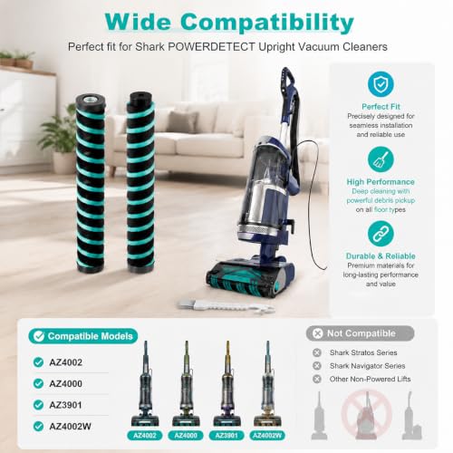 AZ4002 Soft Brush Roller Replacement for Shark Detect Pro/Shark Power Detect Upright Vacuum AZ4000 AZ4002 AZ4000C, 2 Roller Brush,4 Odor Neutralizer Cartridge and 1Clening Brush - size: 7pcs