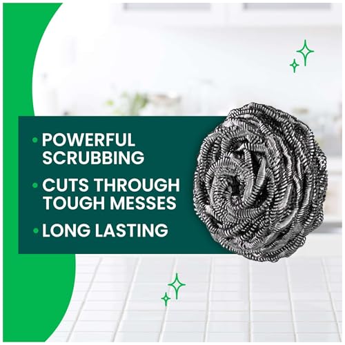 Scotch-Brite Stainless Steel Scrubbers, 48 Pack