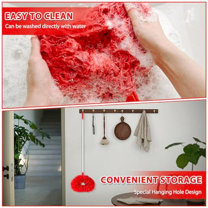 FONUNO Ceiling Fan Cleaner Duster High Ceiling Extended Fan Blade Cleaner - color: Red