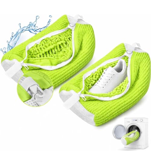 Shoe Washing Machine Bag, Shoe Laundry Bag for Washer and Dryer - color: Green, size: 2 PACK
