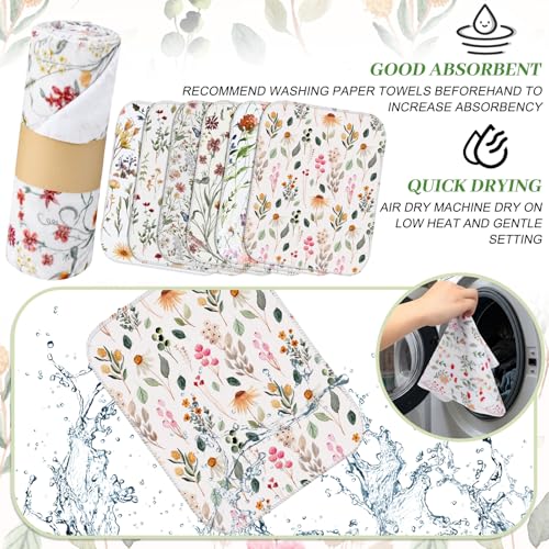 36 Pack Reusable Kitchen Cloths Cotton Towels, Vintage Wildflower - style: Vintage Wildflower