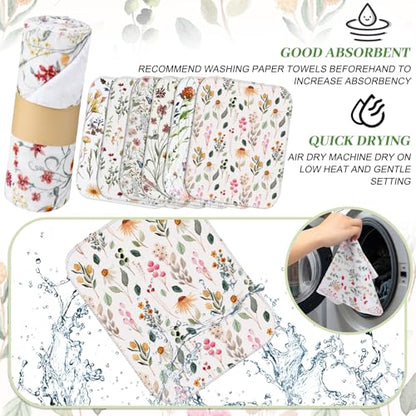 36 Pack Reusable Kitchen Cloths Cotton Towels, Vintage Wildflower - style: Vintage Wildflower