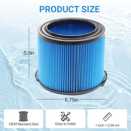 Replacement for VF3500 Ridgid Shop Vac Filters 4 Gallon, 3-Layer Filters - color: VF3500