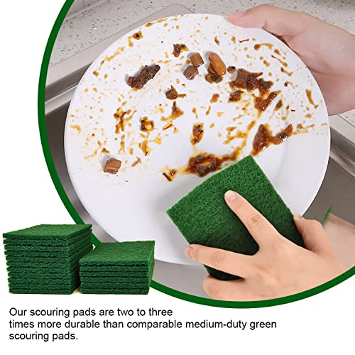 YoleShy 80 Pack Heavy Duty Scouring Pads Green Scrubbing Pads Scrub Pads - color: 80 Pcs
