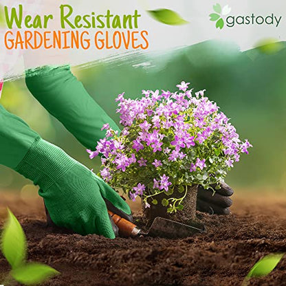 Long Sleeve Gardening Gloves for Women & Men, Long Cuff Garden Gloves - color: Black and Green, size: X-Large