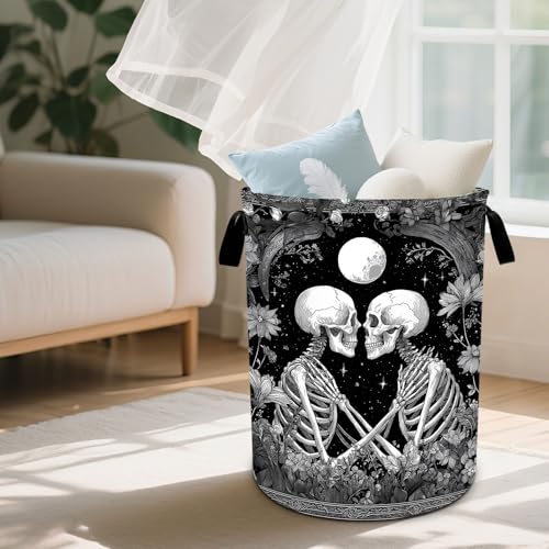 Skull Laundry Basket Waterproof Laundry Hamper Foldable Laundry Bag with Handles for Bedroom, Bathroom, Office, Clothes Storage - color: Skull