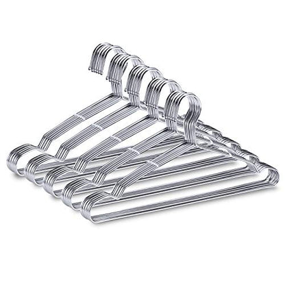 Stainless Steel Metal Hangers, 50 Pack, 16.5 Inch, 15 lb Capacity - size: 50pack