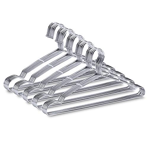 Stainless Steel Metal Hangers, 50 Pack, 16.5 Inch, 15 lb Capacity - size: 50pack