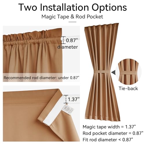 Vatge Terracotta Side Light Curtains for Door Windows - Burnt Orange Sidelight Curtains for Front Door, 1 Panel, W12 x L72, Terracotta - color: Terracotta, size: 12"W x 72"L (Pack of 1)