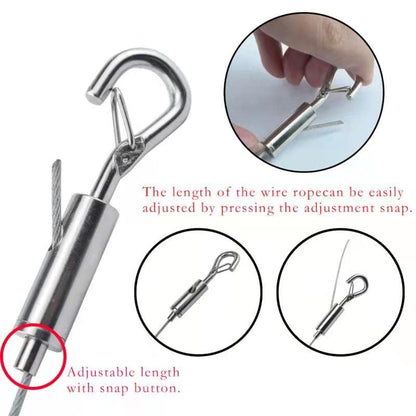 SDTC Tech 4-Pack Stainless Steel Wire Rope with Adjustable Hooks
