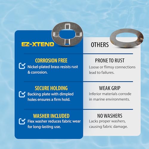 EZ-Xtend Marine Twist Fastener Turn Button Eyelet (Long Prong - 5 PK) - style: Long Prong - 5 PK