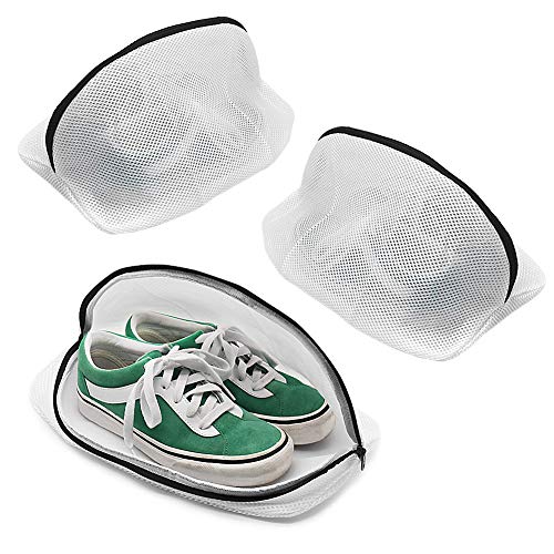 Tenn Well 3Pcs Mesh Laundry Bags For Shoes Sneakers Fits Size 12 - color: White, size: 8.7"x8.7"x15"