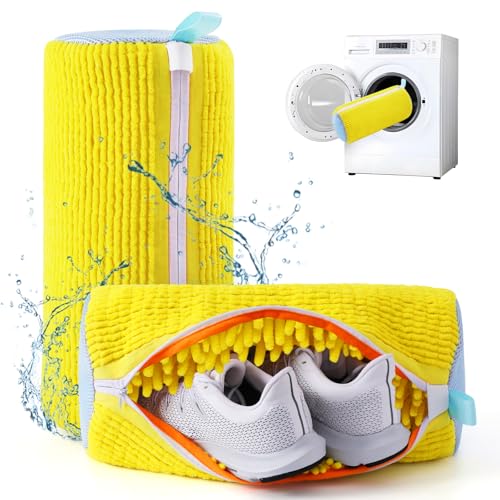 Aship Shoe Washing Machine Bag, Reusable Shoe Cleaning Bag for Sneakers,2PC - color: Yellow
