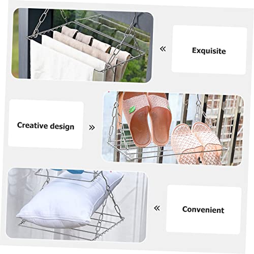 MAGICLULU Multi-Functional Shoes Drying Rack Balcony Stainless Steel Shoe Hanging Racks Drying Clothes Clothes Dryer Window Drying Outdoor Hanging Drying