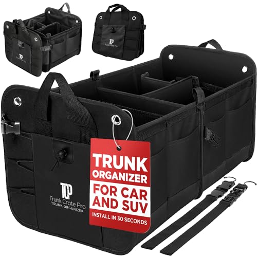 Car Trunk Organizer for SUV & Truck Cargo Storage, Large, Black - color: Black, size: Large