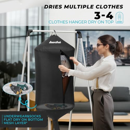 portable clothes dryer–Travel Clothes Dryer – Ideal for Small Loads of Lightweight Garments, Plus Small Items Like Underwear and Socks