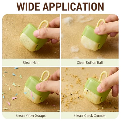 Mini Lint Roller Reusable Washable Sticky Pet Hair Remover - color: Green+green