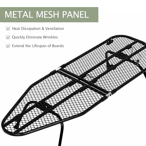 SheeChung Small Ironing Board 12"x32",Mini Ironing Board with Metal Mesh - style: Bohemian Leaves-32"x12"