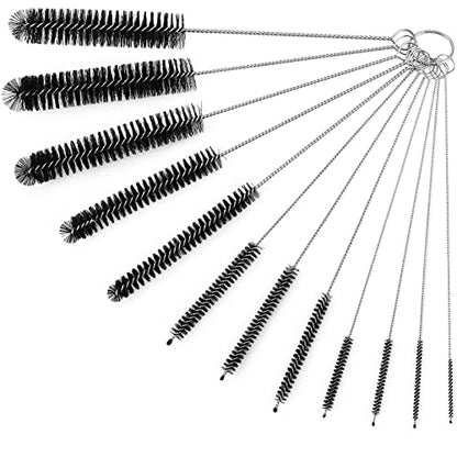 Ixiaoyoo 12 Pcs Straw Cleaner Brushes Set, 8.2 Inch Nylon Cleaning Brush - color: 8.2 Inch Black Cleaning Brushes