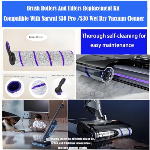 Replacement Accessories Kit for Narwal S30 Pro/S30 Cordless Wet Dry Vacuum - color: 4 pack Replacement Parts For Narwal S30 Pro Wet Dry Vacuum Cleaner