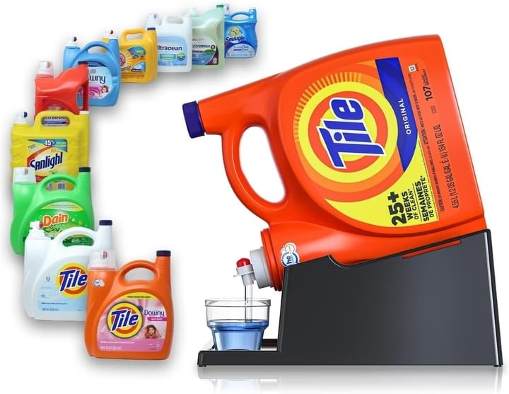 Liquid Laundry Detergent Holder Stand with Drip Tray - 1 Pack - Black - color: Black