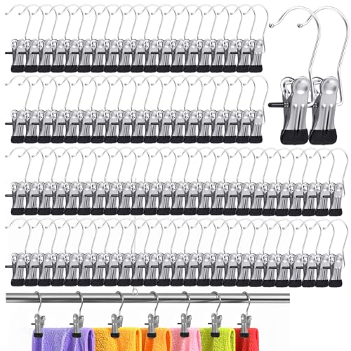 100 Pack Boot Hangers Clips for Closet, Heavy Duty Legging Organizer for Closet Hanging Pants Hangers with Clips Clothes Pins Hanger Clips Laundry Hooks Towel Socks Hats Tall Boots Home Travel