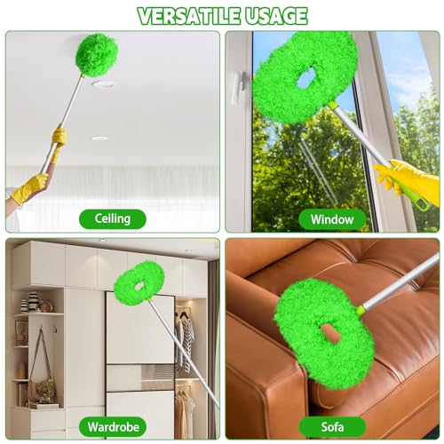 Eunice Ceiling Fan Cleaner Duster with Extension Pole, Green 4.2FT - color: Green, size: 4.2FT