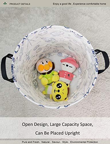 Round collapsible Large Space Rocket Laundry Hamper for Adults Kids - color: Planet