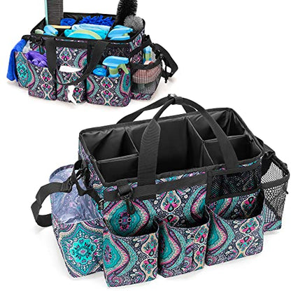 LoDrid Wearable Cleaning Caddy Bag with 4 Foldable Dividers, Totem - color: Totem