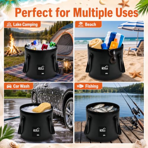 5 Gallon 3 Pack Collapsible Bucket,Black - color: Black, size: 5 Gallon