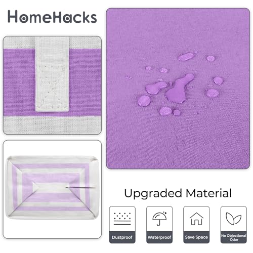 HomeHacks 2 Pack Laundry Baskets, Laundry Hampers Bags (Purple 75Lx2) - color: Purple, size: 75L