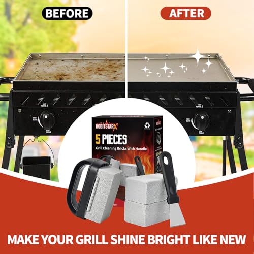 Griddle Cleaning Kit for Blackstone,Heavy-Duty Cleaning Stone Brick,5-Pack - color: Gray