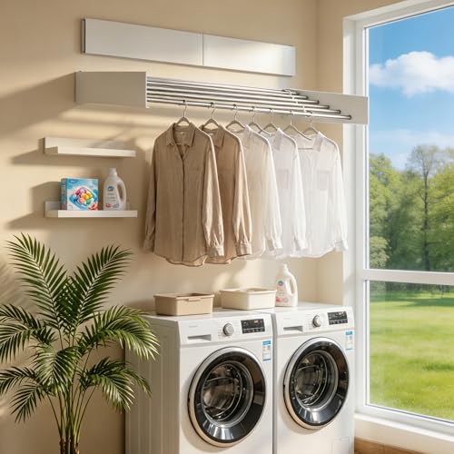 Wall Mounted Drying Rack 40" Foldable Space Saving for Laundry Room - size: 40 Inches