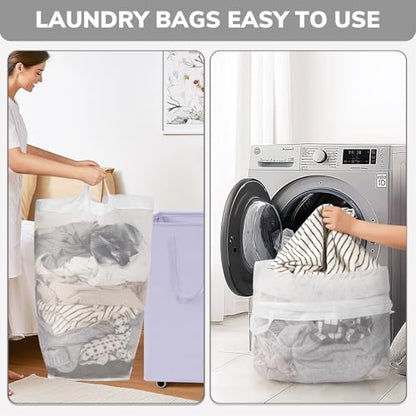 Goodpcik 75L Rolling Laundry Hamper with Wheels, Laundry Hamper for Dorm - color: Light Purple 1-Pack