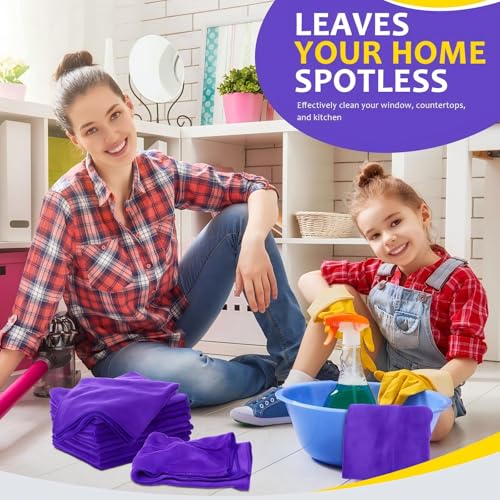 Nuenen Car Microfiber Clean Cloths, Purple, 16 x 16 Inch, 60 Pcs - color: Purple, size: 16 x 16 inches