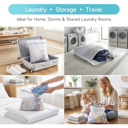 GOGOODA Mesh Laundry Bag for Delicates - size: 1 Large Bag, 1 Extra Large Bag