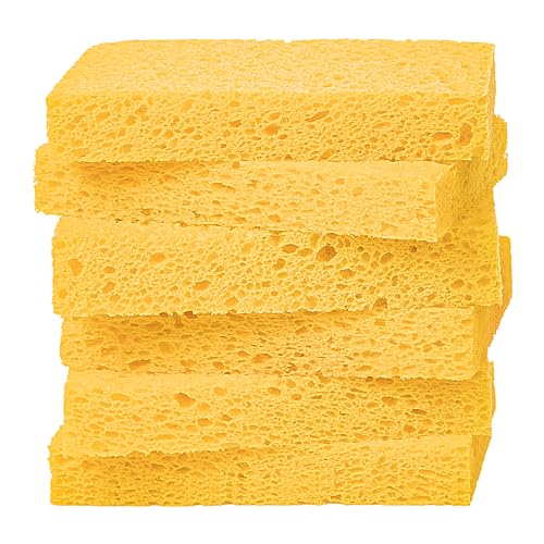 6 Pack Cellulose Scrub Sponges Non-Scratch Heavy Duty for Kitchen Eco - color: Orange, size: 6 Count (Pack of 1)